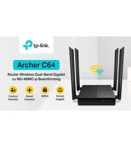 ROUTER WIRELESS / WI-FI TP-Link Archer C64 AC1200 WIFI Gigabit