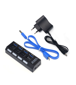 Hub USB 3.0 cu 4 porturi si alimentator extern