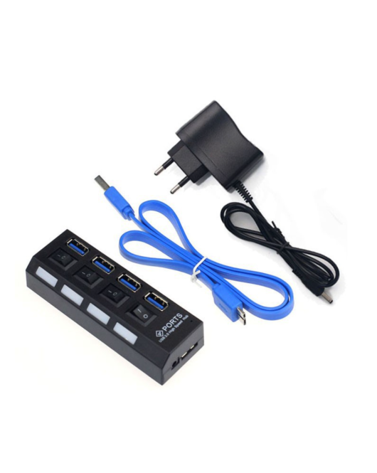 Hub USB 3.0 cu 4 porturi si alimentator extern
