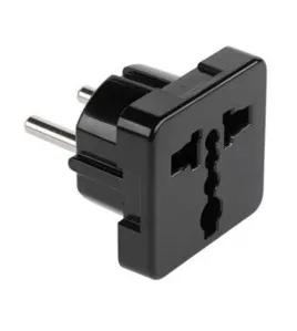 Adaptor stecher Universal / UK Negru