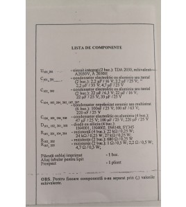 Kit Amplificator Audio Stereo 2x15w