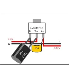 Regulator Liniar AMS 1117, tensiune de iesire 5 variante