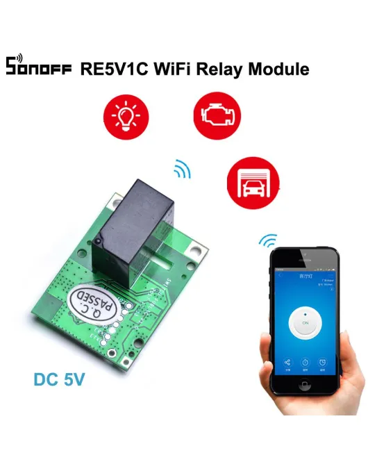 Sonoff RE5V1C Releu 5V WiFi Inching/Self-Locking Cu Temporizare