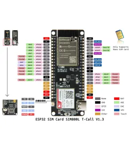 Platforma dezvoltare TTGO T-Call V1.3 ESP32 si SIM800L